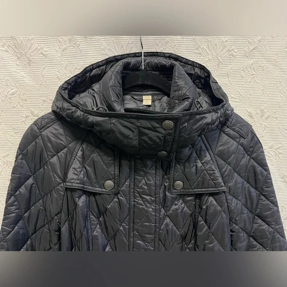 Burberry Brit Black Quilted Coat Small Petite - Picture 2 of 10